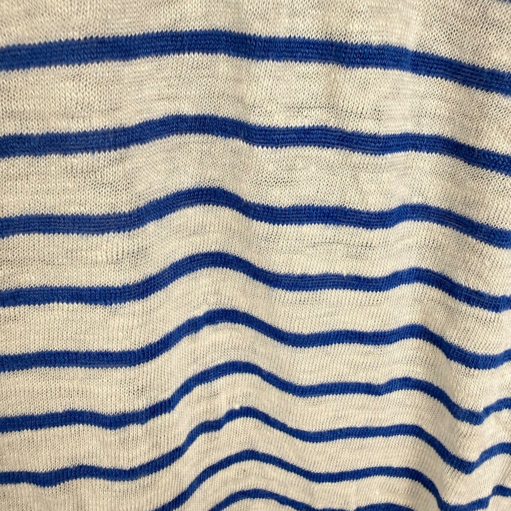 Banana Republic Linen Striped Blouse Medium‎ Coastal Beachy Casual Boxy Capsule - Picture 4 of 7